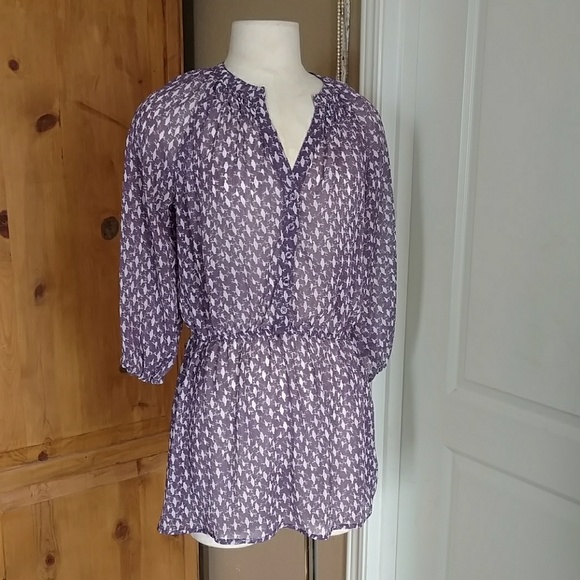 Mossimo Supply Co. Tops - Mossimo Beautiful sheer top bird print - purple